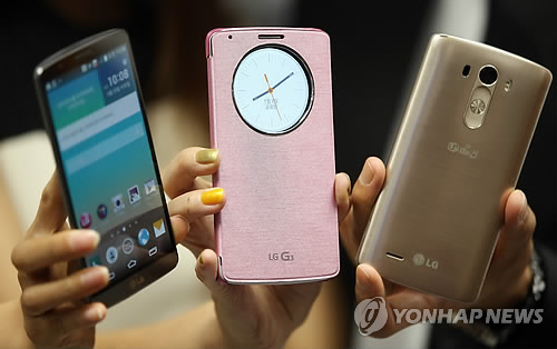 資料圖片：LG新一代旗艦手機G3（圖片來源：韓聯社）