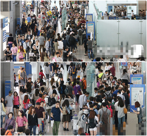 中秋將至 仁川機場迎韓國人出國旅游熱潮（組圖）