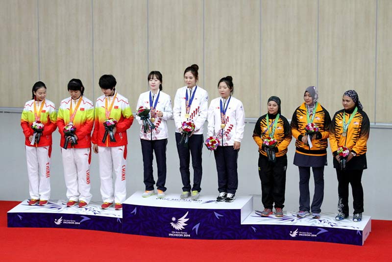 女子50米步槍臥射團體賽 中國獲亞軍（組圖）