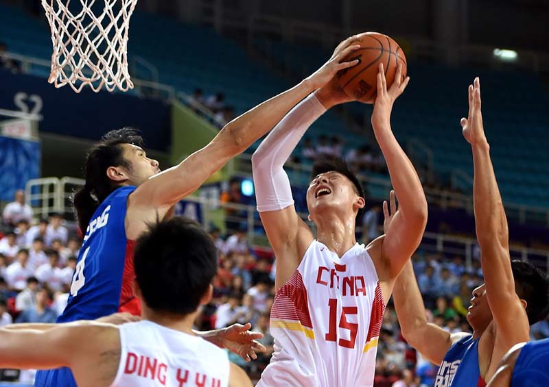 亞運男籃中國隊1分之差險勝中華臺北隊