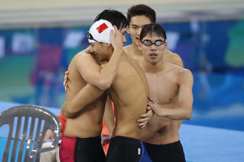 男子4x100混合泳接力 中國隊驚天大逆轉奪冠（組圖）