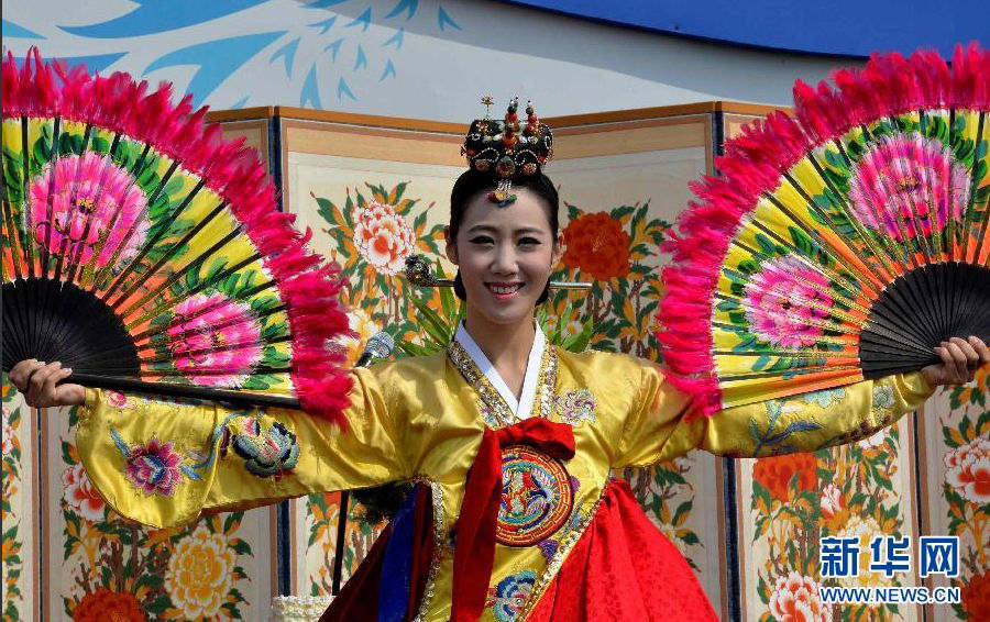 亞運-運動員村舉行韓國傳統婚禮秀 （組圖）