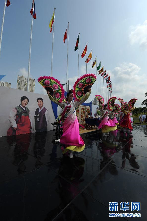 亞運-運動員村舉行韓國傳統婚禮秀 （組圖）