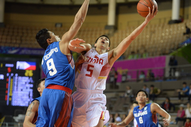 亞運男籃5-8排位賽 中國78-71險勝菲律賓(組圖)