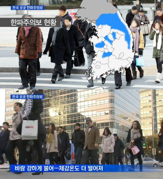 首爾樹木穿五彩“棉衣”抵御寒流入侵(組圖)