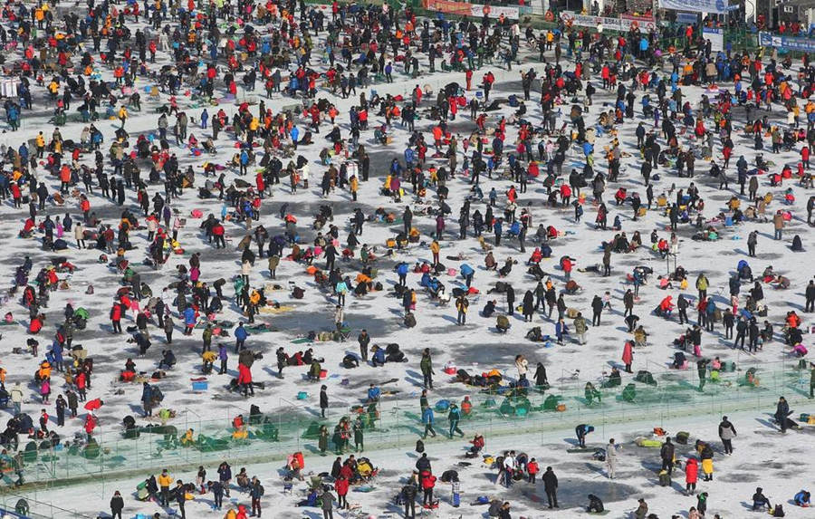 韓國百萬人冰釣盛況