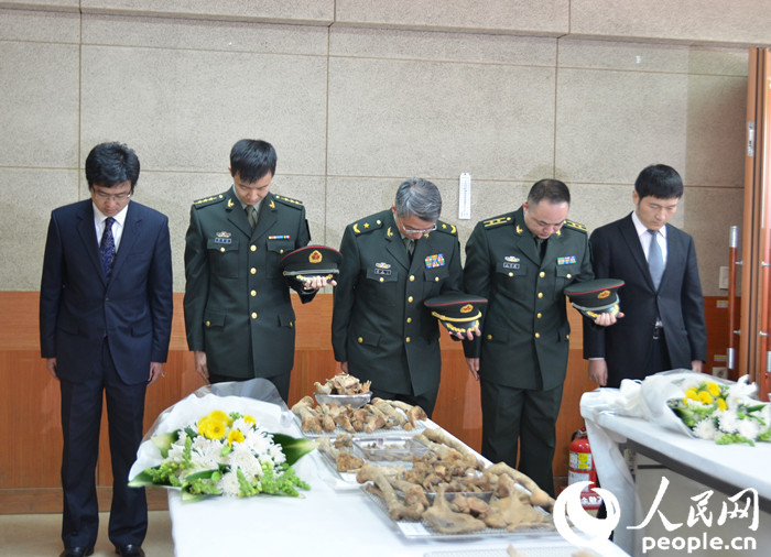 中韓雙方16日舉行第二輪在韓中國人民志愿軍烈士遺骸裝殮儀式（組圖）