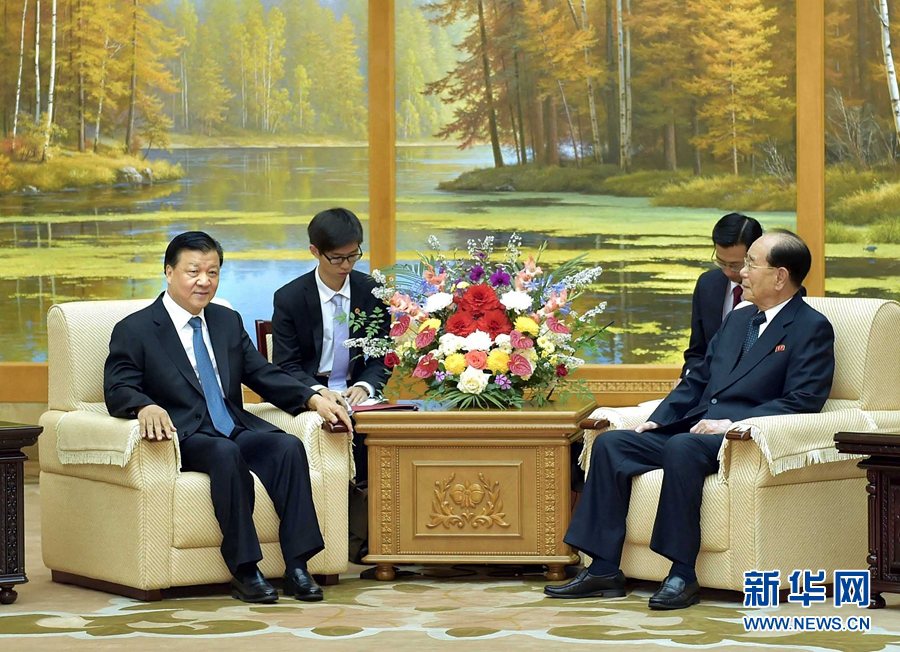 劉云山出席朝鮮勞動黨成立70周年慶?；顒?
并赴安州祭掃中國人民志愿軍烈士陵園