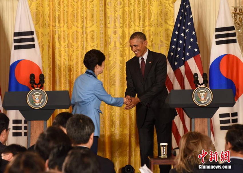 奧巴馬會晤樸槿惠 稱樂見中韓建立穩固關系(組圖)