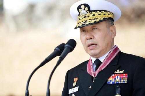 資料圖片：韓國海軍參謀總長鄭鎬涉。