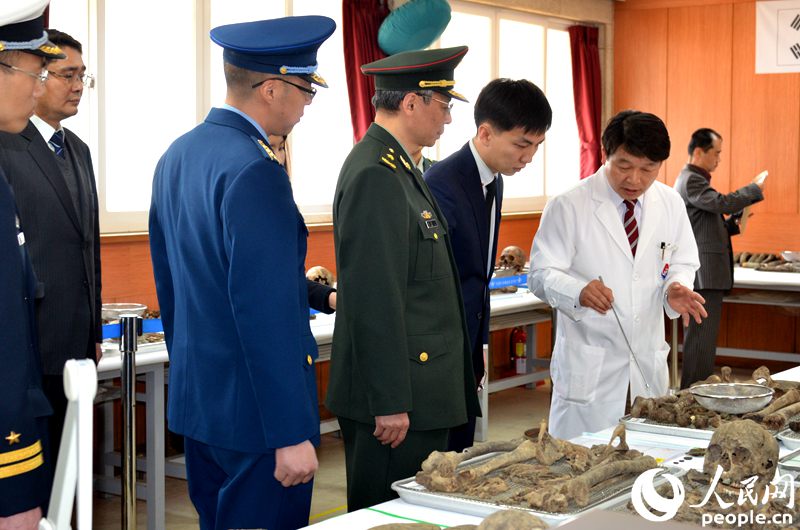 中韓雙方今日舉行第三輪在韓中國人民志愿軍烈士遺骸裝殮儀式