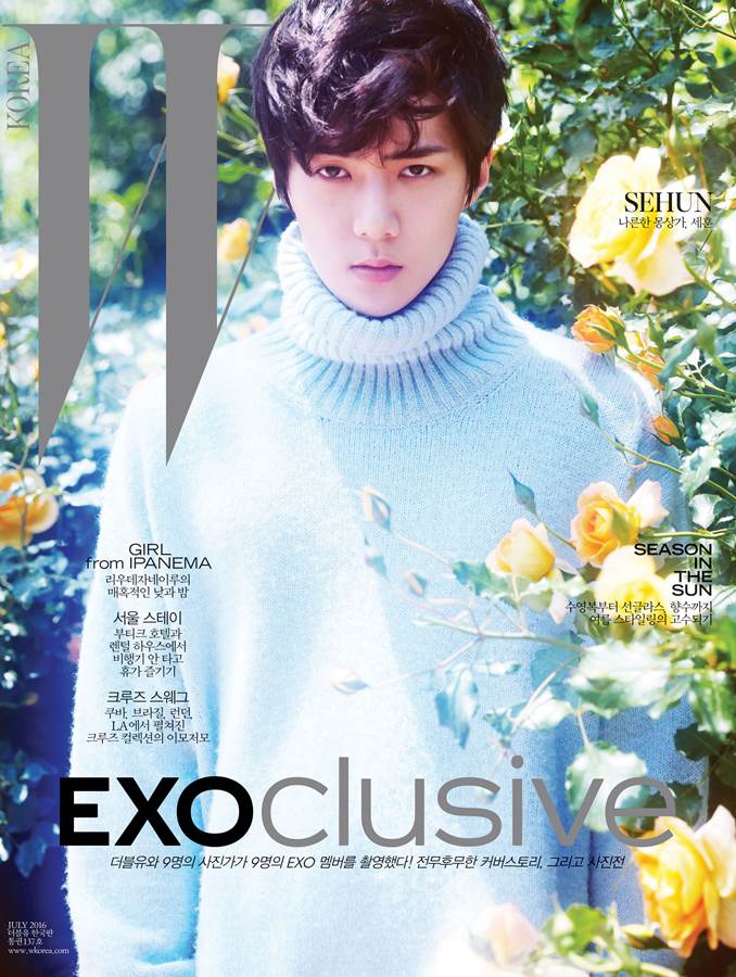 EXO登韓國雜志封面 張藝興眼神迷人kai皮衣炫酷【組圖】