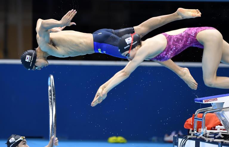 沖刺里約奧運！韓國游泳代表隊加緊訓練【組圖】