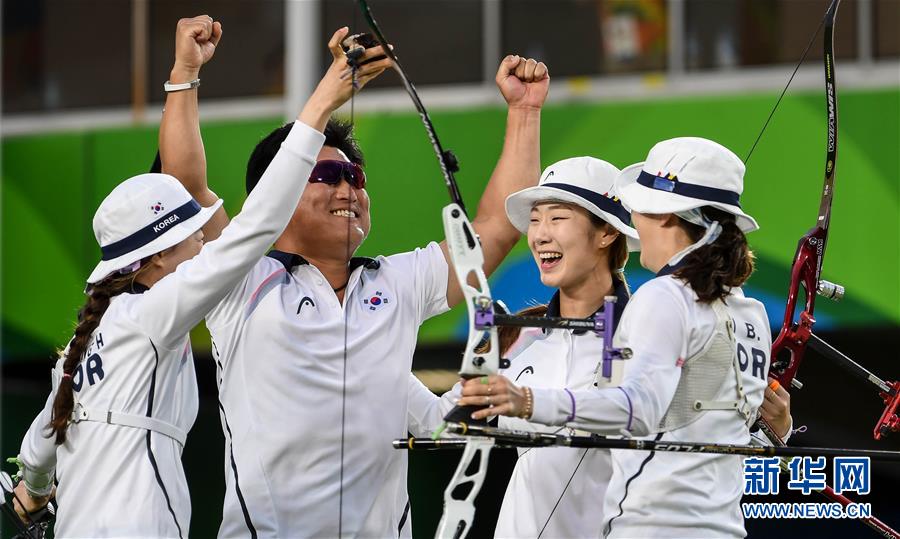 韓國隊女子射箭團體賽奪金 5比1戰勝俄羅斯（組圖）
