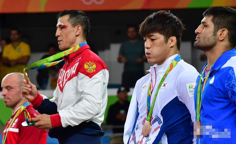 里約奧運古典式摔跤75公斤級比賽——韓國選手金炫雨獲得銅牌【組圖】