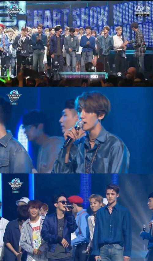《M!Countdown》EXO強勢奪冠 張藝興用中文致謝詞【組圖】