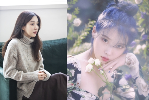 鄭麗媛、IU（右）