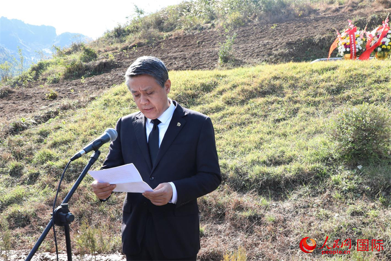 中國駐朝鮮大使王亞軍在開工儀式上致辭。 人民網記者 劉融攝