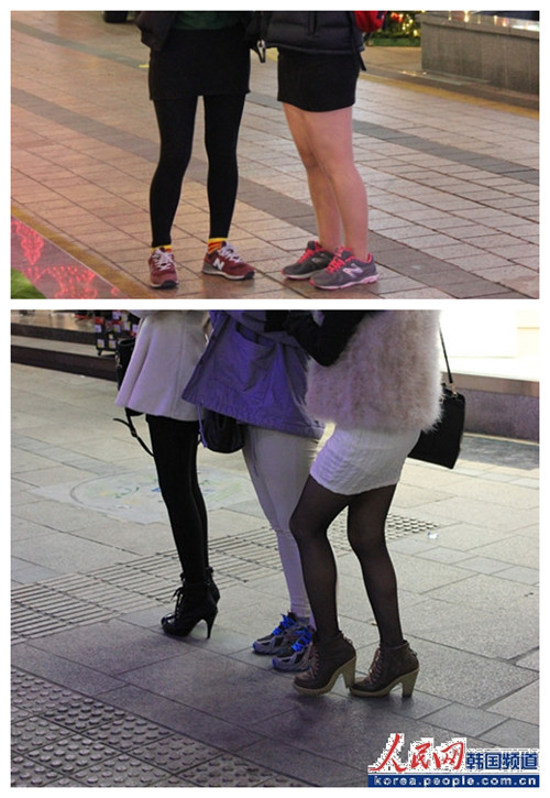 年輕的韓國女性美麗“凍”人（攝影：實習記者 武鵬）