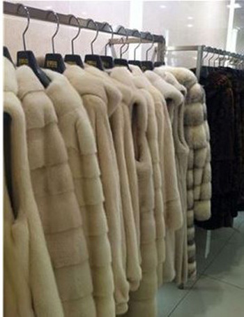 韓國某百貨公司一家皮草專柜一角。